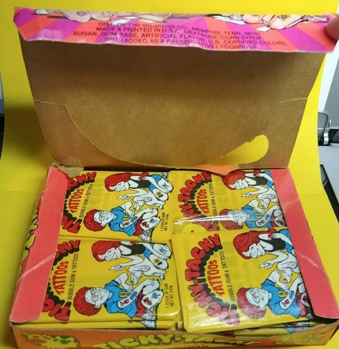 1971 Donruss Ticky-Tacky Tattoos Full Box Rare + Variation Free Pack - Picture 2 of 7