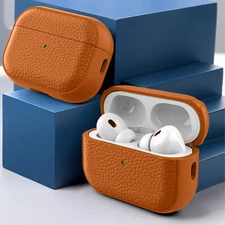 Leather Case for AirPods 4th Pro 3rd Gen Full Protective Cover Front LED Visible