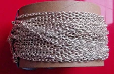 Silver Colored Chain - Bulk, Oval Cable Chain, approx. 30 feet - Details Below