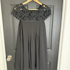 Altar'd State Size Medium Elegant Black Embroidered Lace Pleated Dress