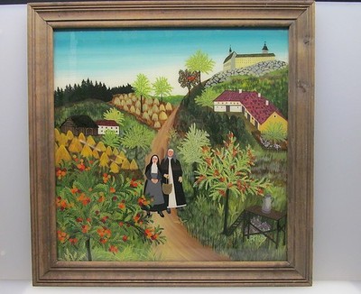 Renate Schwarzer 1945 / 2007 Freistadt Oberösterreich Naive Hinterglasmalerei