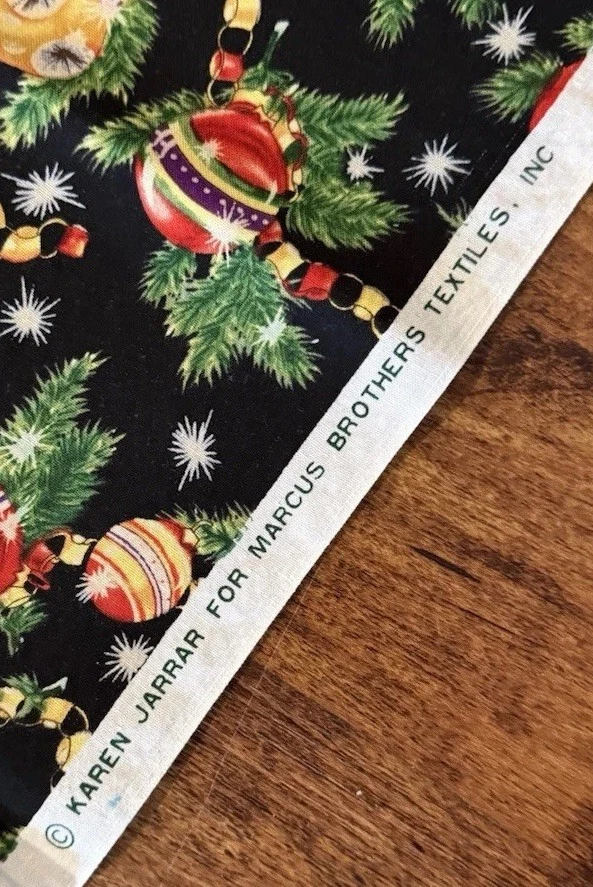 Karen Jarrar For Marcus Brothers Textiles Fabric Christmas Ornaments 31 x 42” - Image 3 of 3