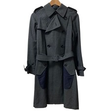 tricot COMME des GARCONS Check belt Trench Coat AD2004 TO-C006 size S gray Women