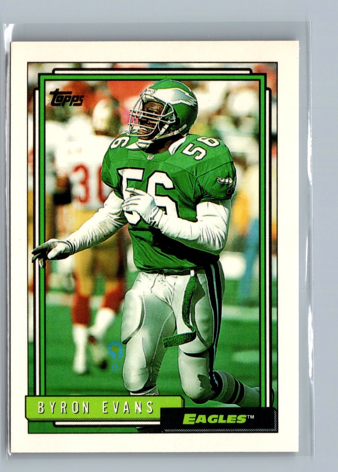 Byron Evans #304 1992 Topps Philadelphia Eagles