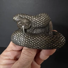 Bergamot Brass Works Rattlesnake Belt Buckle Vtg 1976