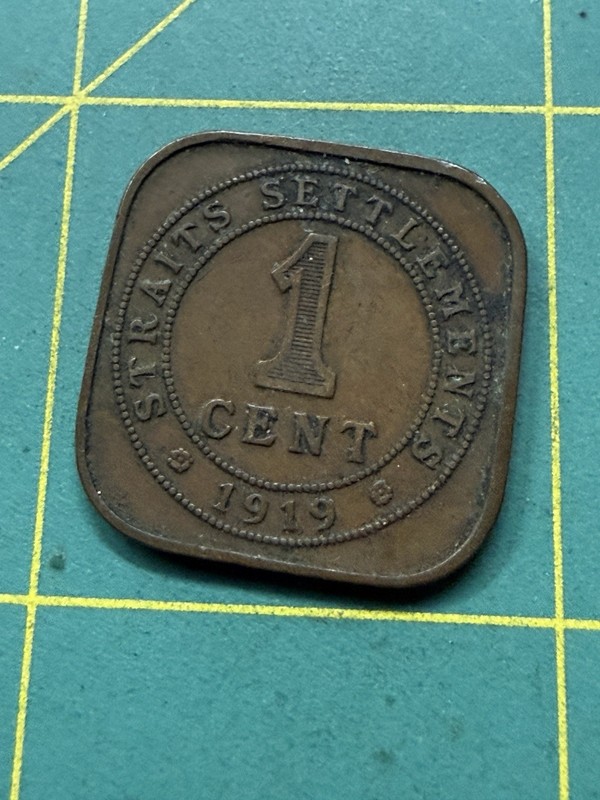 1919 Straits Settlements One Cent coin