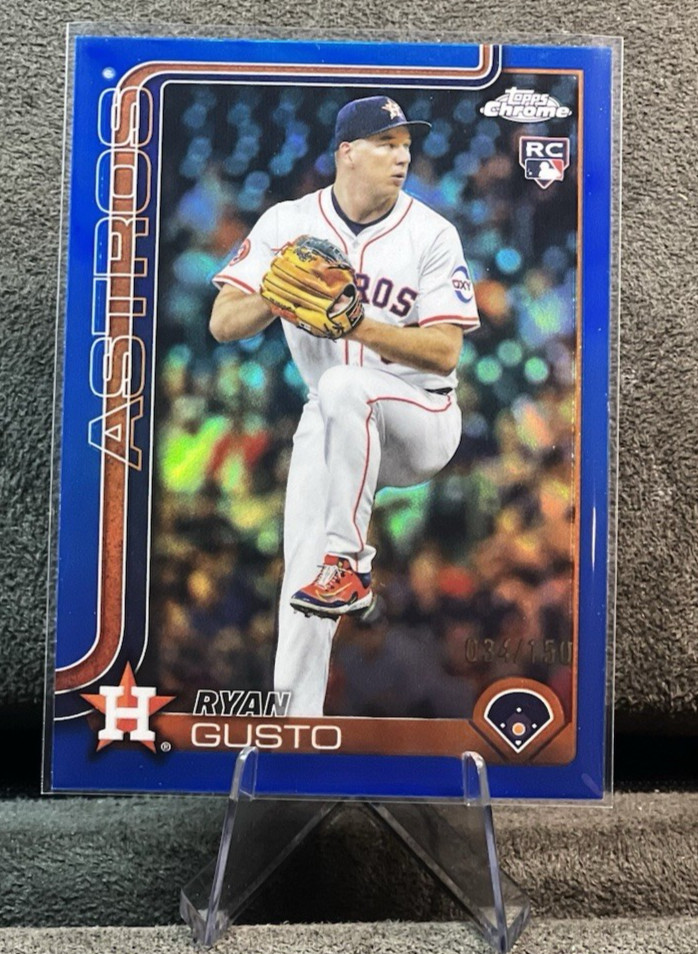 Ryan Gusto 2025 Topps Chrome Update Series  #USC107 Blue Refractor 34/150 (RC)