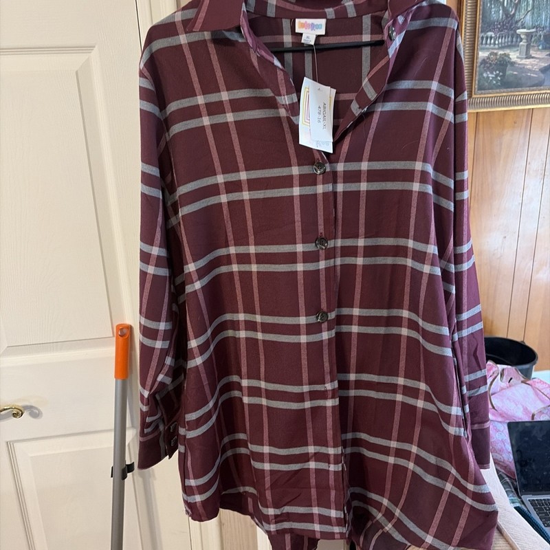 Lularoe Abigail Xl Burgundy And Grey 