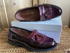 RUSSELL & BOMLEY CHESTER BORDEAU MULTI FRINGE TASSEL FLAT LOAFERS SHOES 40 UK 7