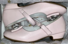 Stelle Girls Dress Shoes Flower Girls Wedding Party Low Heels With Bow Size 1