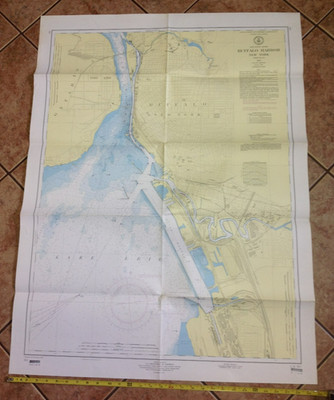 Vintage NOAA 1971 Nautical Chart # 314 of Buffalo Harbor New York Historical Map