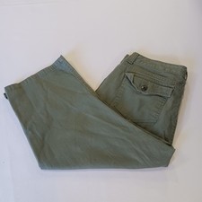 Gloria Vanderbilt Women's Green Cotton Blend Denim Shorts Size 14 34 18 