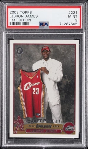 2003 TOPPS 1ST EDITION #221 LEBRON JAMES ROOKIE RC PSA 9