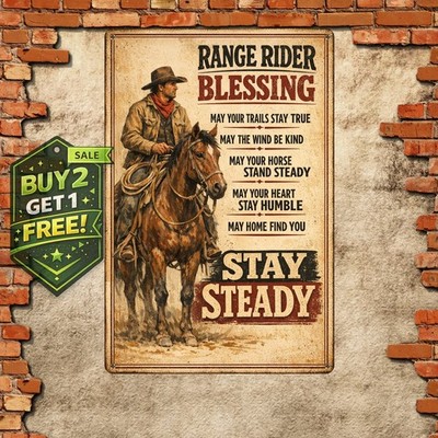 Western Cowboy Prayer Vintage Metal Tin Sign 8x12 Rustic Home Wall Art Plaque