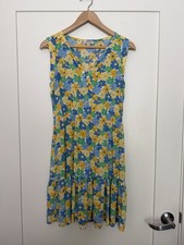 Loft Sundress Dress S Yellow Blue Floral Sleeveless V Neck Beach Summer Resort