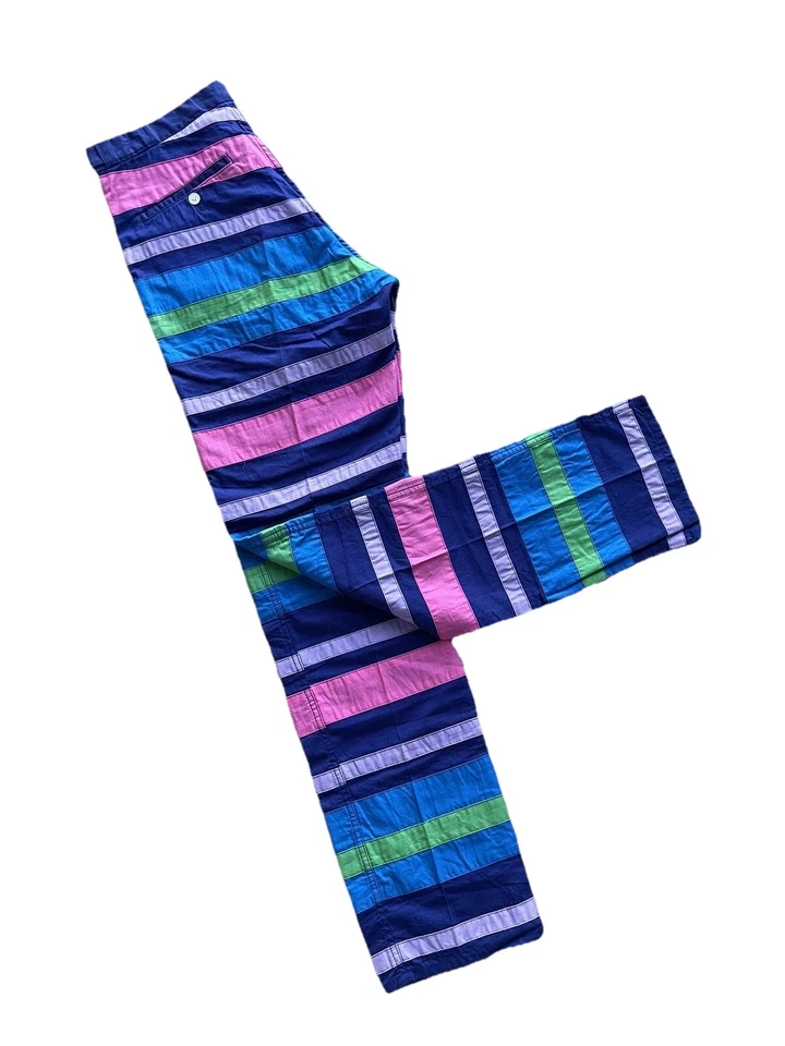 Pantalones a rayas multicolores Comme Des Garcons Homme Plus de colección raros para hombre medianos Foto 4 de 4