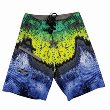 Pelagic 4 Tek Fishing Ambush Board Shorts Dorado Mahi Swim Boys Size 24/25