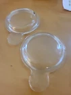 2 Vtg Pyrex Clear Grab It Bowl Lids P-150-C  For Corning Ware Grab It Bowl