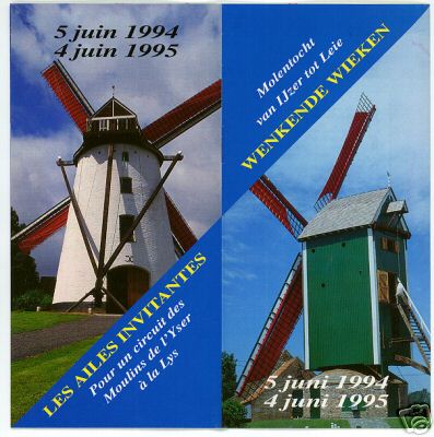 Circuit des MOULINS de l'Yser à la Lys + Visitenkarte Faltblatt + 40 MOLENS