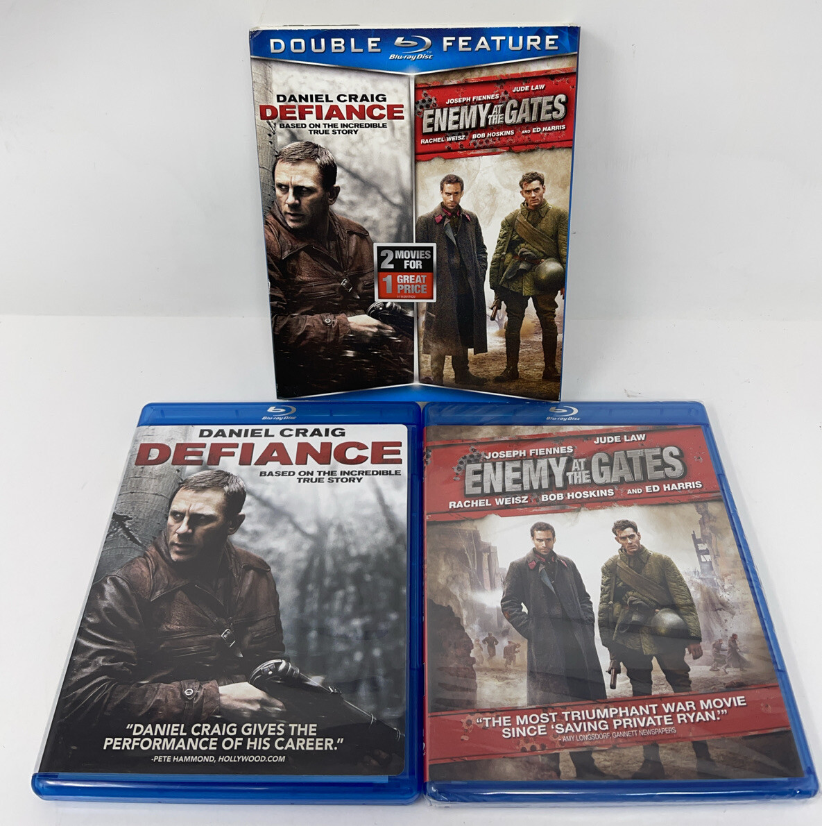 SUPER RARE DOUBLE FEATURE: Defiance / Enemy At The Gates [Blu-ray