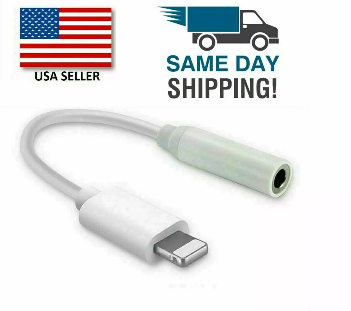 For iPhone Headphone Adapter Jack 8 Pin to 3.5mm Aux Cord Dongle Converter  USA