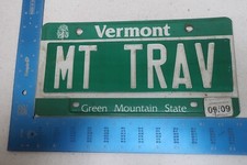 Vermont License Plate VT 2009 09 Montana Mountain Traveler Travels MT TRAV
