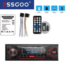 Car Stereo Head Unit Radio Audio MP3 Player USB AUX Bluetooth Single DIN Remote