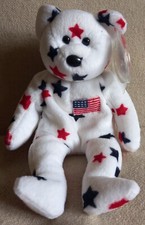 TY Beanie Baby Glory The Bear - Rare - Retired - Various Tag Errors 