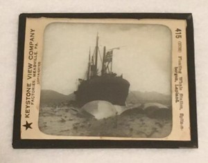 Vtg Keystone Magic Lantern Glass Slide Photo Whaling Boat
