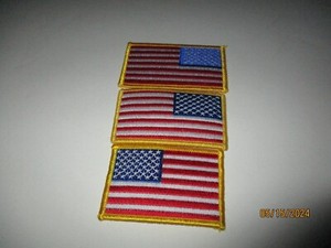 New Set Of 3 American Flag Patches  {FREE SHIPPING USA ONLY}