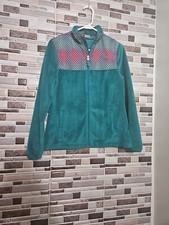 Women's FILA SPORT  Biella Turquoise/W-S Print Performance Fleece Jacket-Size S