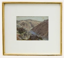 Attrib. Harold Arthur Burke (1852-1942) - Framed Watercolour, Valley Landscape