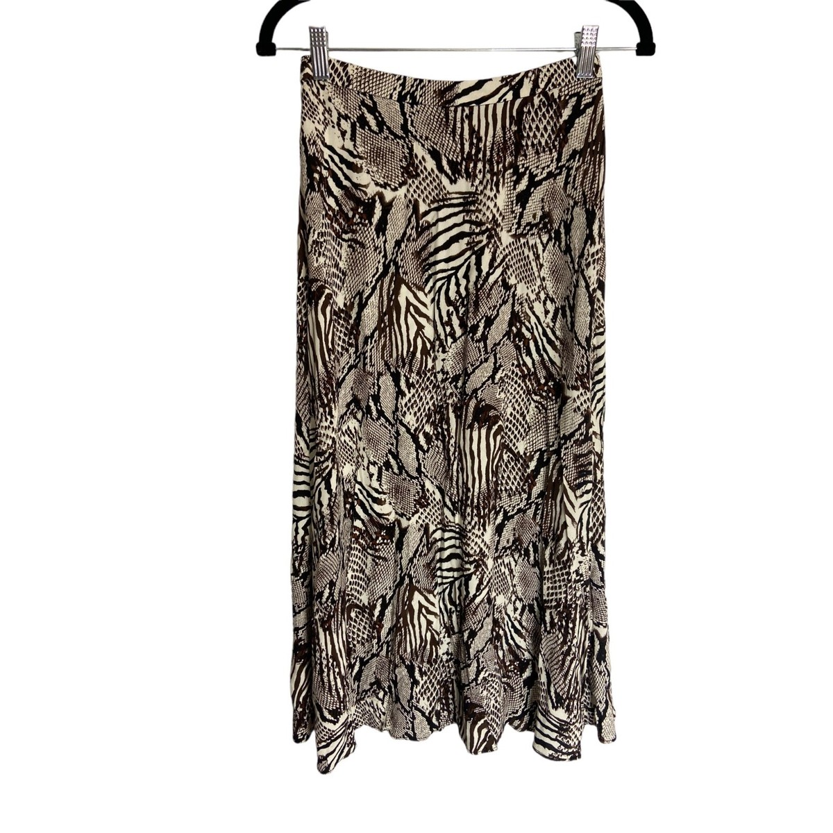 Aritzia Wilfred Midi Skirt Womens Mixed Animal Print Flowy A-line