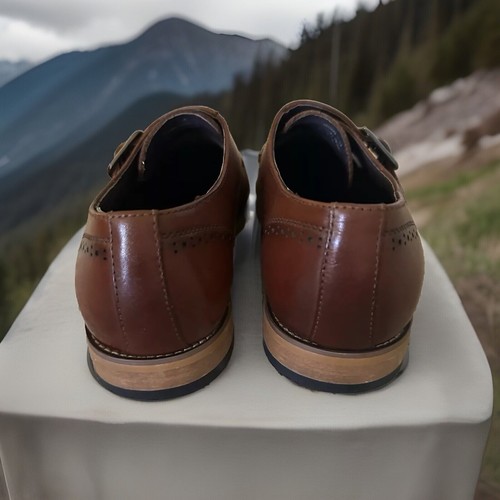 STACY ADAMS Men's Duncan Cap-Toe Single Monk Strap Leather Shoes Size 7.5 M - Picture 8 of 10