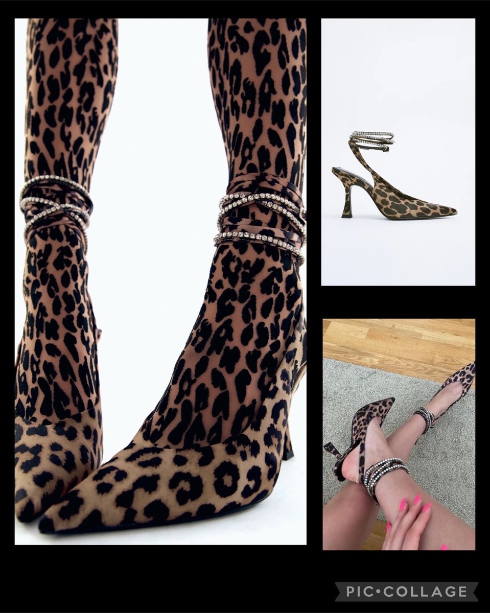 Bottes à Talons Hauts Zara Imprimé Animal – Taille 5/38, Neuves Avec Emballage