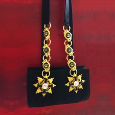 GIANNI VERSACE black shoulder bag w/ iconic Crown embellishments F/W 1991/92