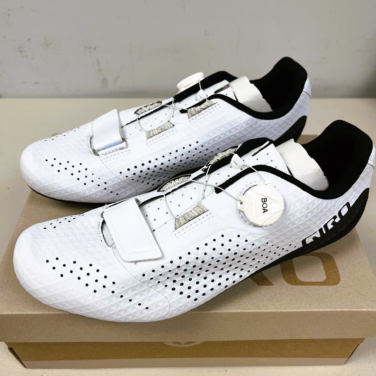 NEW GIRO Cadet Men's Road Cycling Shoes WHITE Size EU45 / US11.5