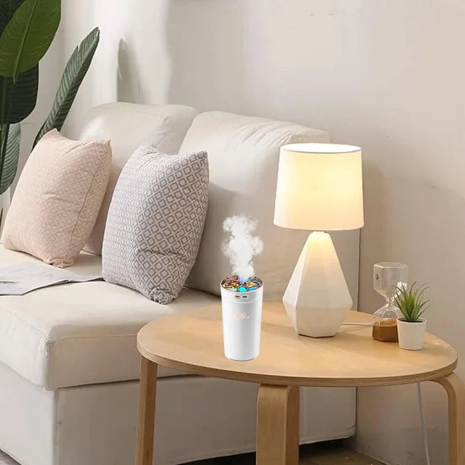 Umidificatore Diffusore Aromi 300ML 5 LED RGB 2 Modalità Vapore Per Auto Interni - Immagine 3 di 4