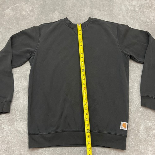 Carhartt Sweatshirt Mens Medium Black Midweight Crewneck Loose Fit Workwear K124 - Picture 3 of 8
