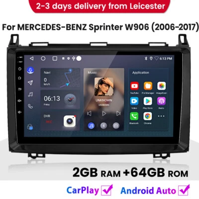 JUNSUN 2+64GB Carplay Android Car Radio Stereo GPS SAT For MERCEDES-BENZ Sprinter W906