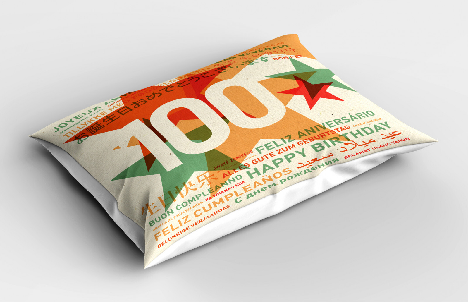 Kopfkissenbezug Flauschig Modern Stoff Kissen 100. Geburtstag Geburtstagswünsche