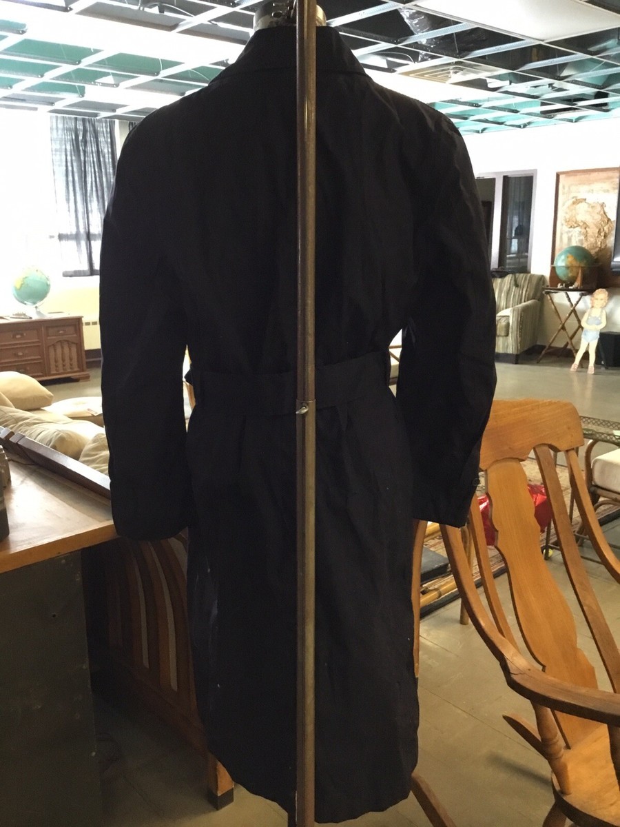 VINTAGE MINT AUTHENTIC SAILOR NAVY BLUE TRENCH COAT 42 REGULAR