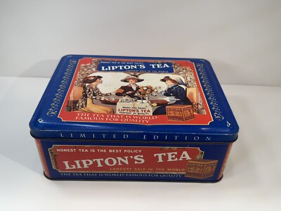 Vintage LIPTON Nostalgic Tin Collection 401 Honest Tea is the Best Policy Lidded