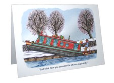 NARROWBOATS NARROW BOATS HUMOUR CARTOON A5 FUNNY GREETING CARD BY ARMAND FOSTER
