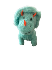 Kid Connection Teal Blue Walks  Roars Sound Triceratops Dinosaur Plush Toy