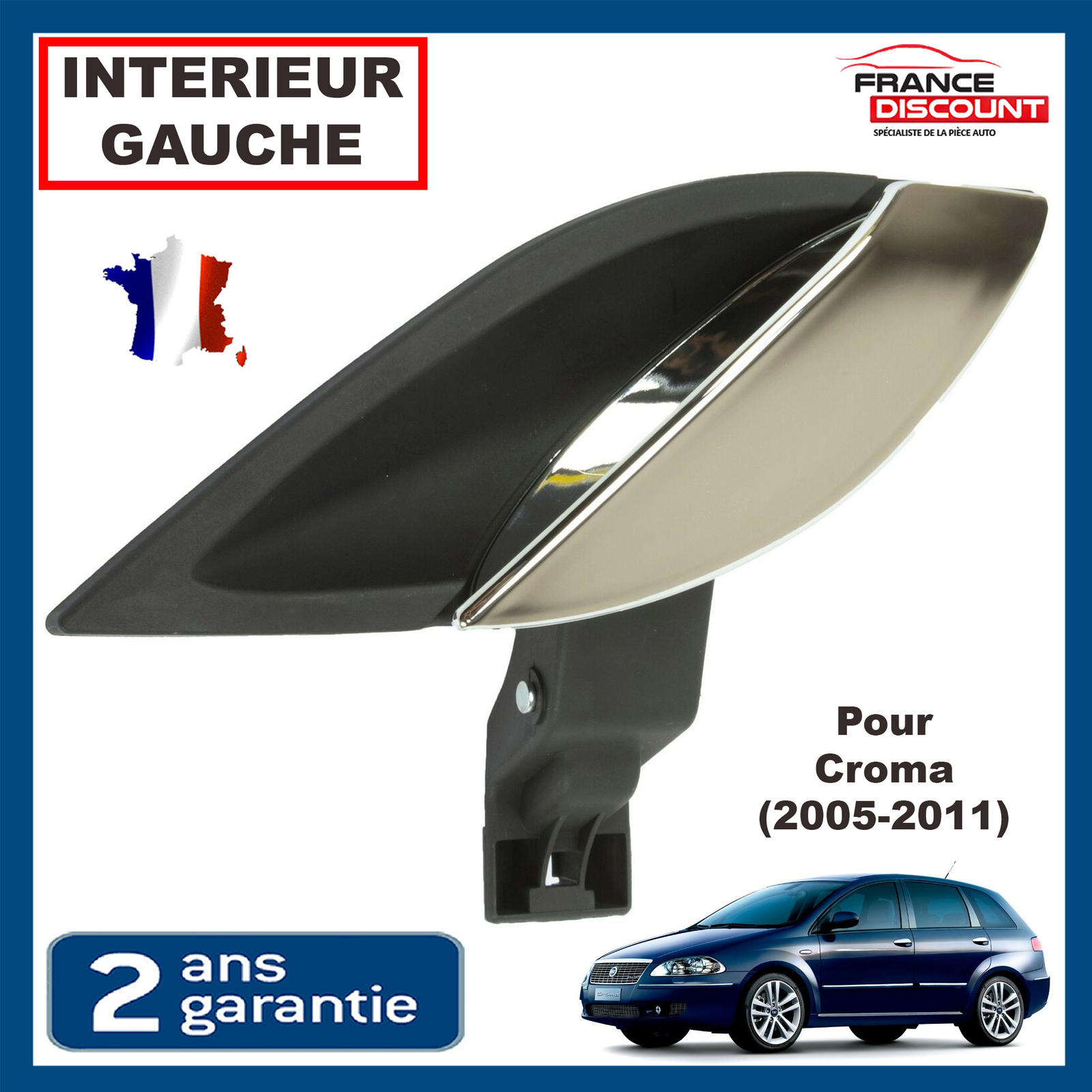 Poignée intérieure gauche Fiat Croma avant arrière pièce rechange portière chrome