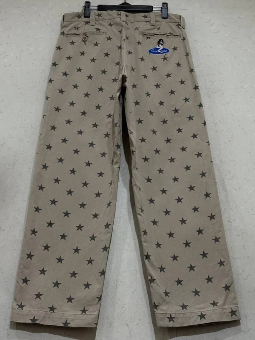 Supreme Chino Pant Black Star Work Pants Cotton Beige Size 30