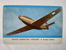 1940s Leaf Card O Aeroplanes NORTH AMERICAN APACHE United States Card Series C