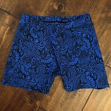 Motionwear Blue Black Gymnastics leotard Dance SHORTS cheer Adult Small
