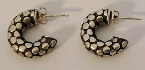 Retired John Hardy Dot Huggie Hoop Sterling Silver Stud Earrings NICE - 第 1/6 張圖片